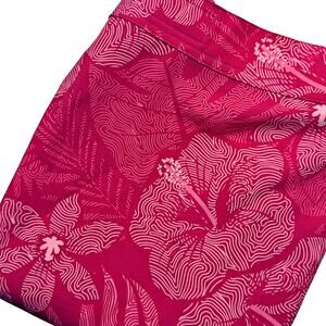 Rip Skirt MED Pink Tropics Hibiscus Skirt NWT 201 Length 2 Beach Swim Hawaiian